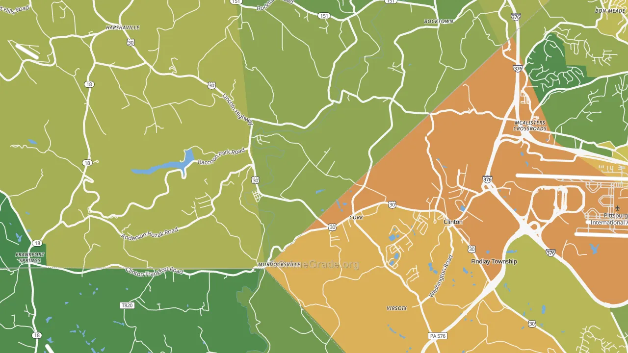 Clinton, PA Map of Vandalism Rates