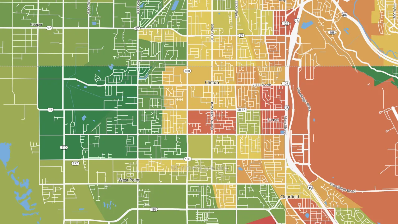 Clinton, UT Map of Vandalism Rates