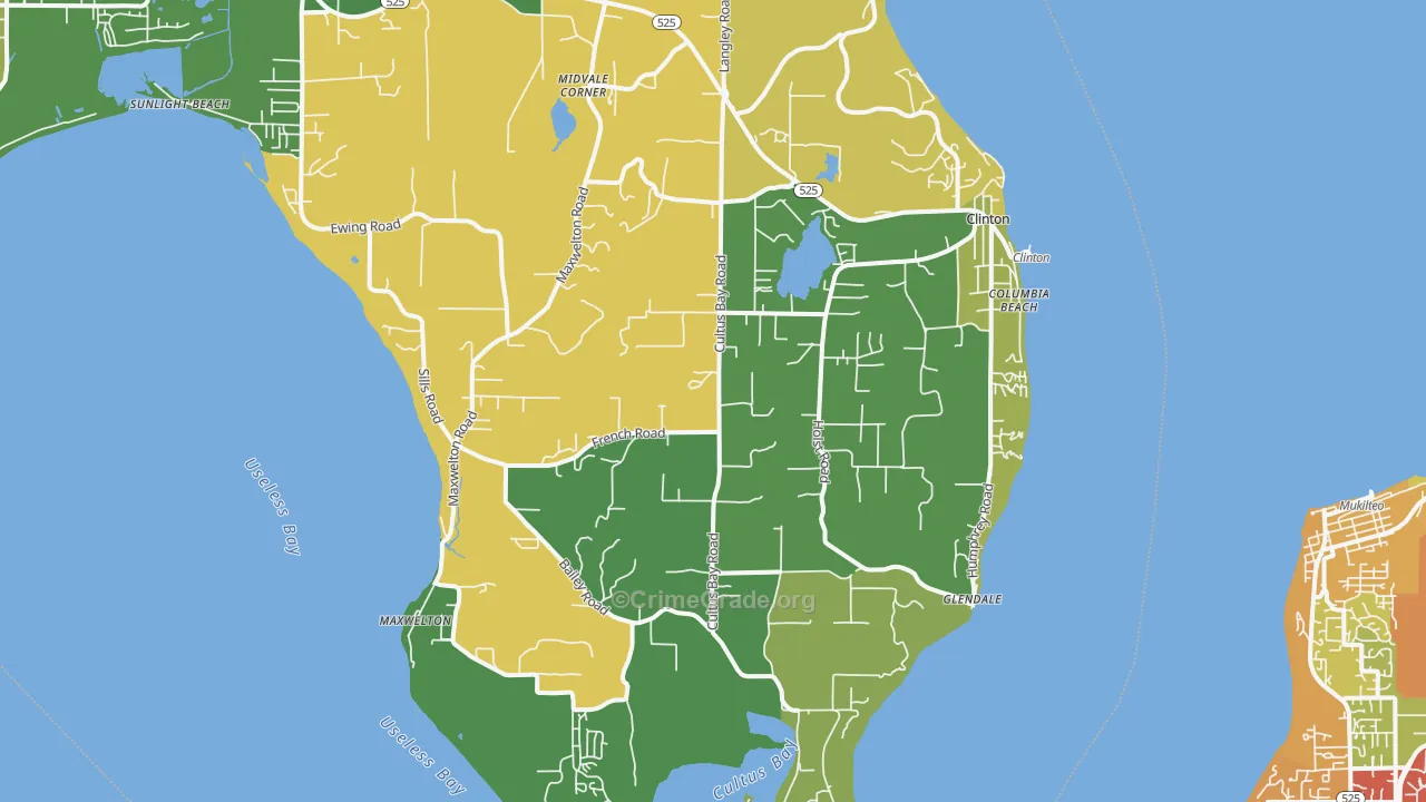 Clinton, WA Map of Vandalism Rates