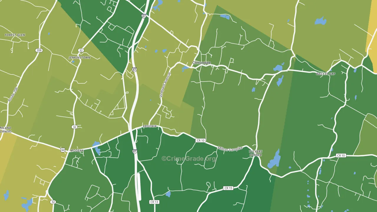 Clintondale, NY Map of Vandalism Rates