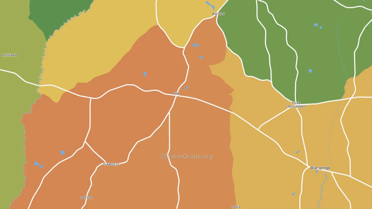 Clio, AL Map of Vandalism Rates