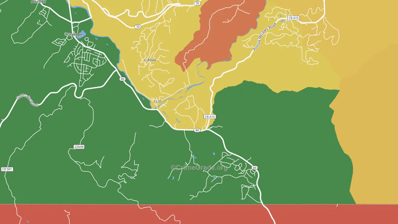 Clio, CA Map of Vandalism Rates