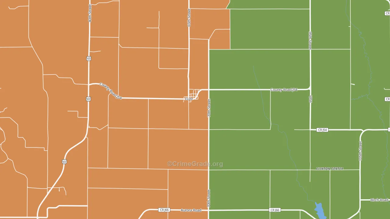 Clio, IA Map of Vandalism Rates
