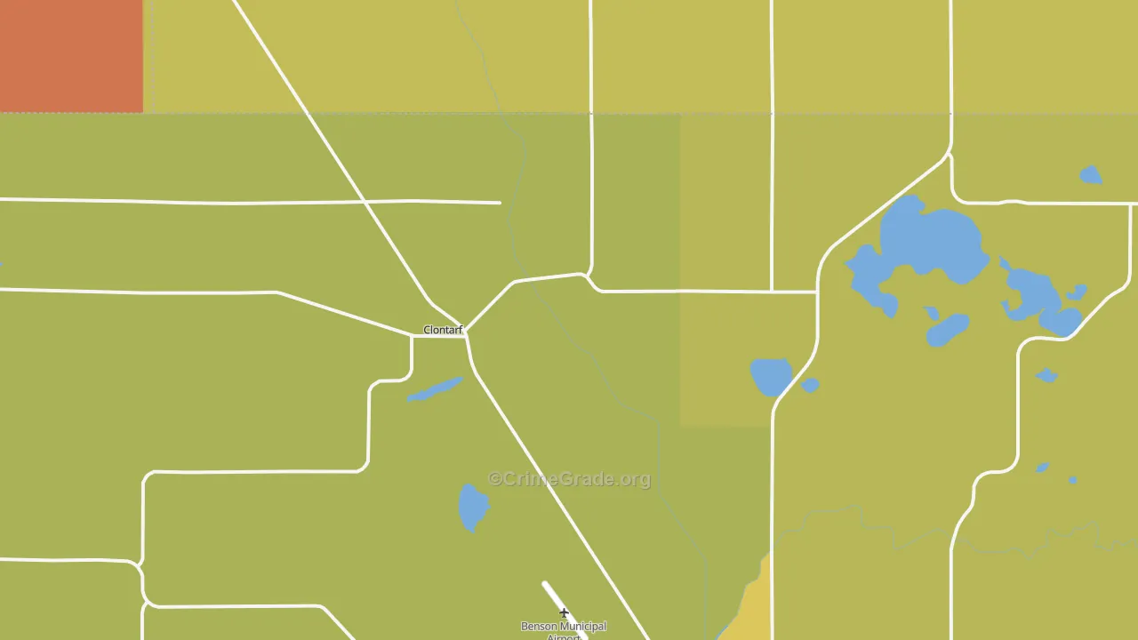 Clontarf, MN Map of Vandalism Rates