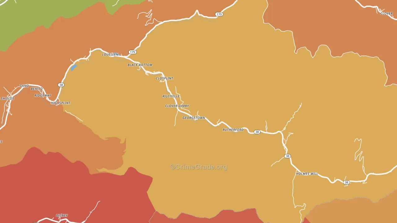 Closplint, KY Map of Vandalism Rates