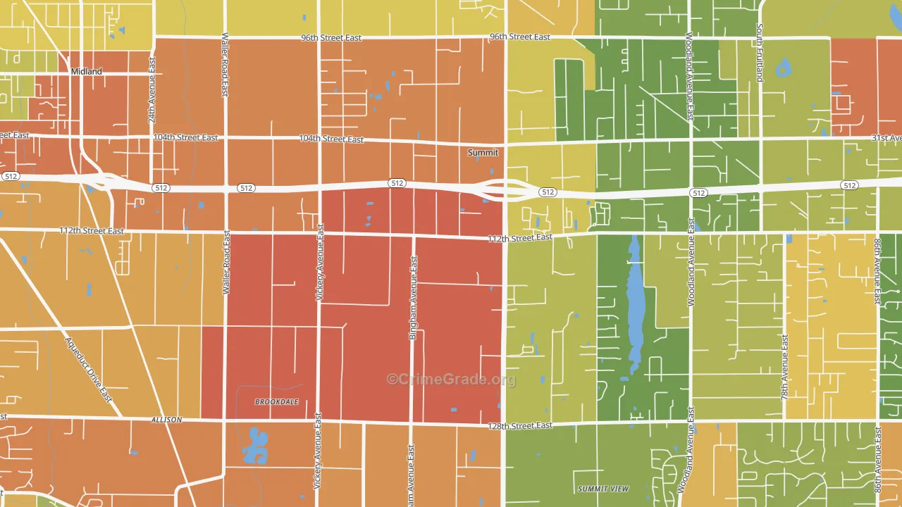 Clover Creek, WA Map of Vandalism Rates