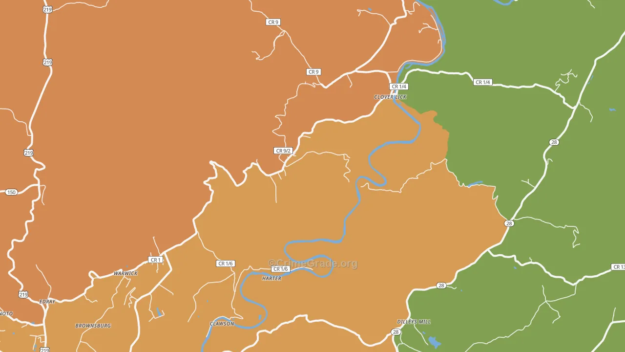 Clover Lick, WV Map of Vandalism Rates