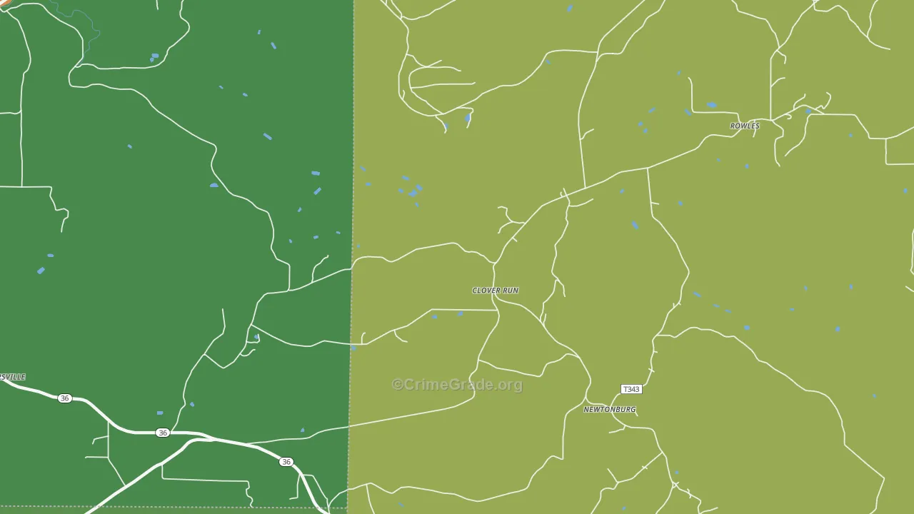 Clover Run, PA Map of Vandalism Rates