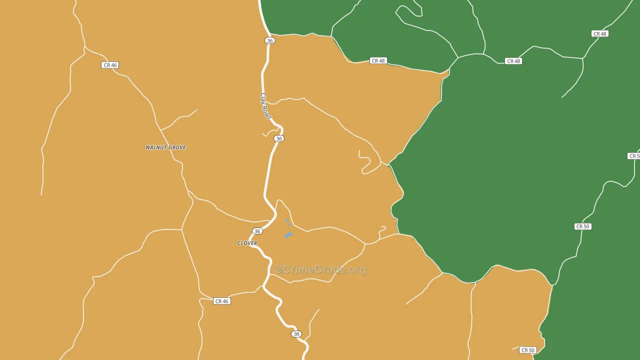 Clover, WV Map of Vandalism Rates