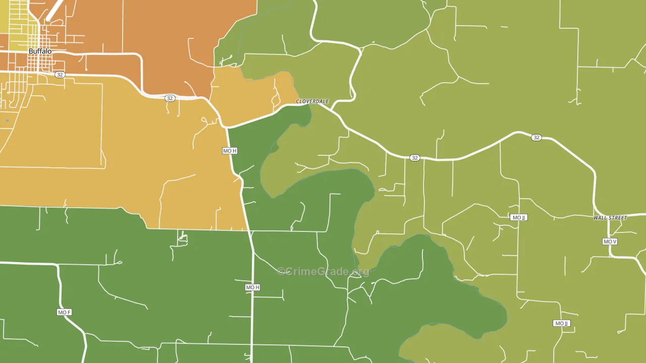 Cloverdale, MO Map of Vandalism Rates