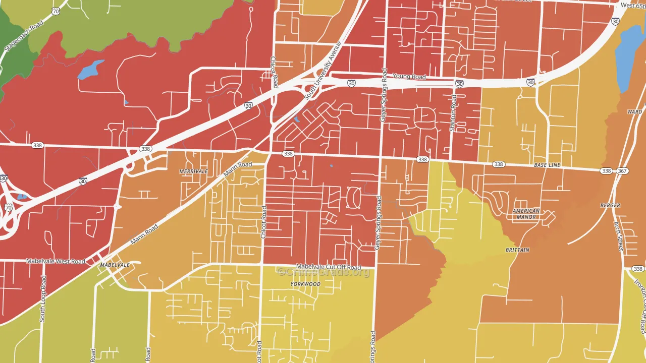 Cloverdale Watson, Little Rock, AR Map of Vandalism Rates