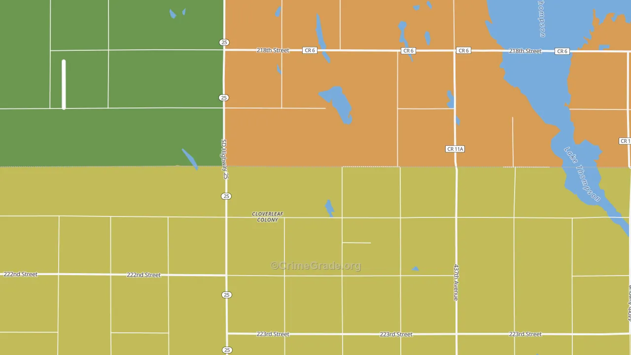 Cloverleaf Colony, SD Map of Vandalism Rates
