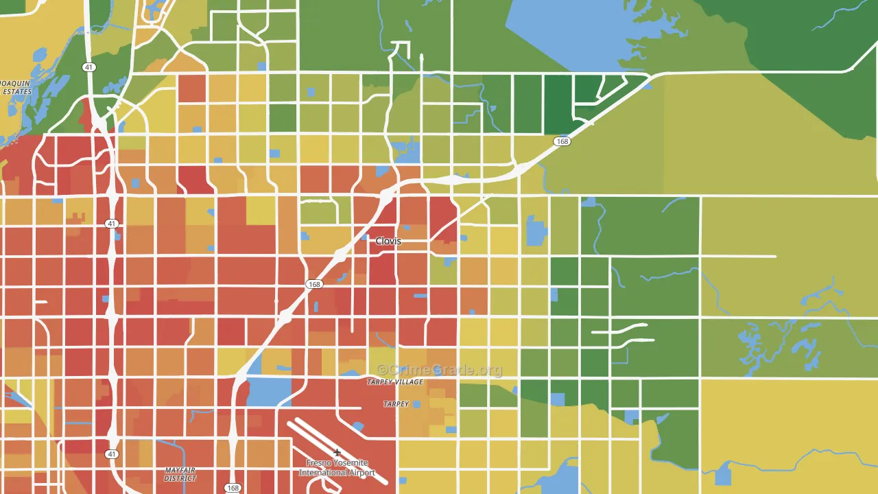 Clovis, CA Map of Vandalism Rates