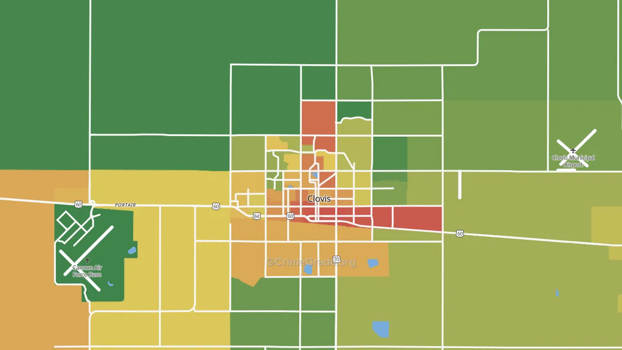 Clovis, NM Map of Vandalism Rates