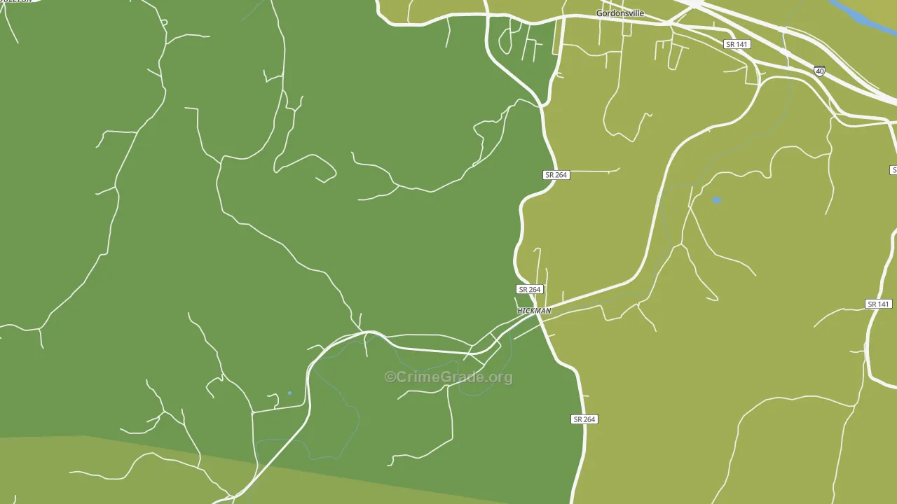 Club Springs, TN Map of Vandalism Rates