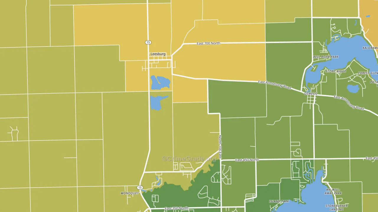 Clunette, IN Map of Vandalism Rates