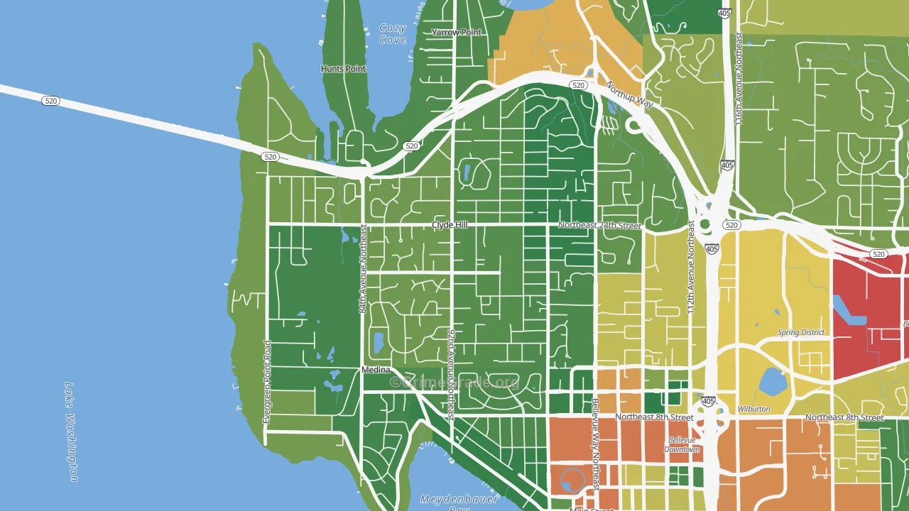 Clyde Hill, WA Map of Vandalism Rates