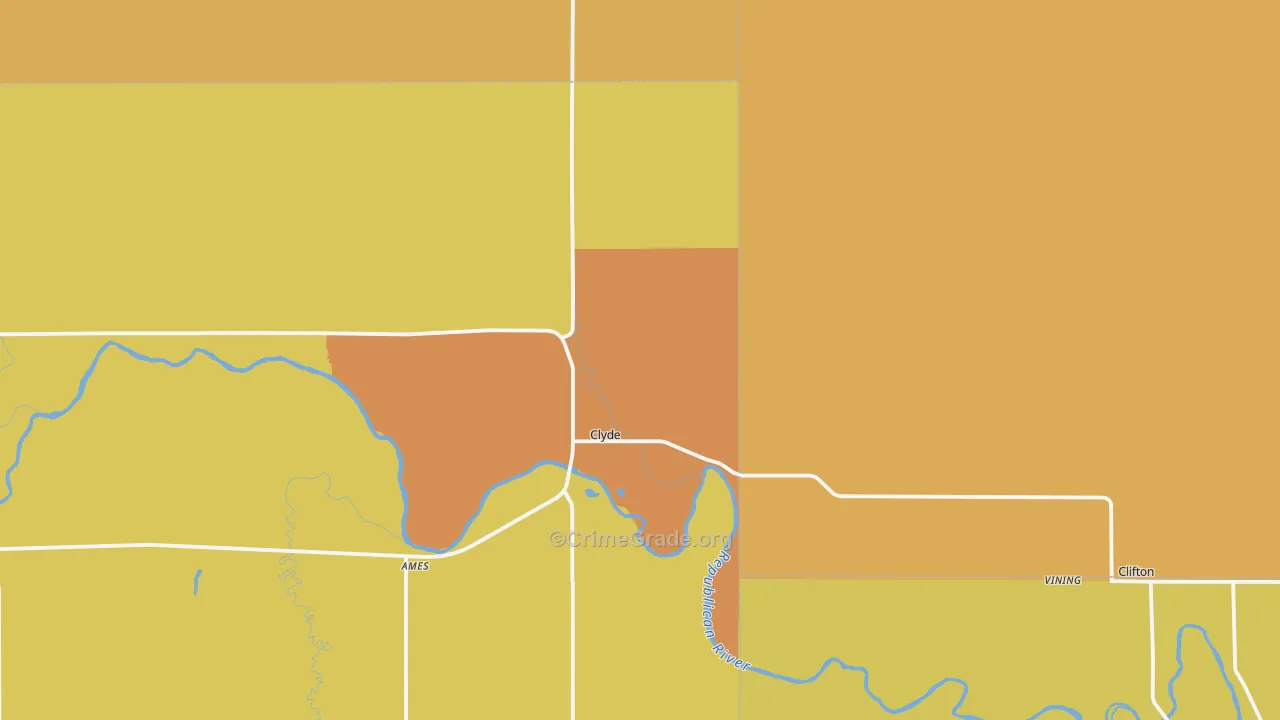 Clyde, KS Map of Vandalism Rates