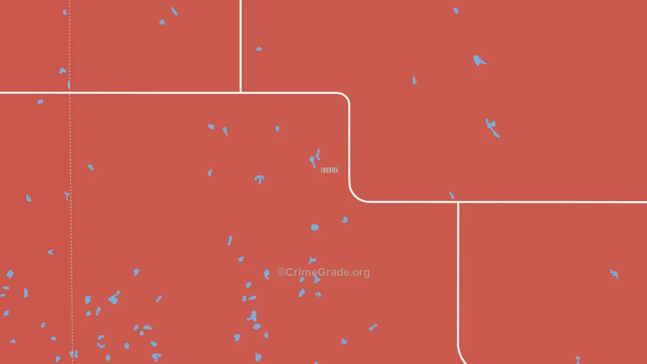 Clyde, ND Map of Vandalism Rates