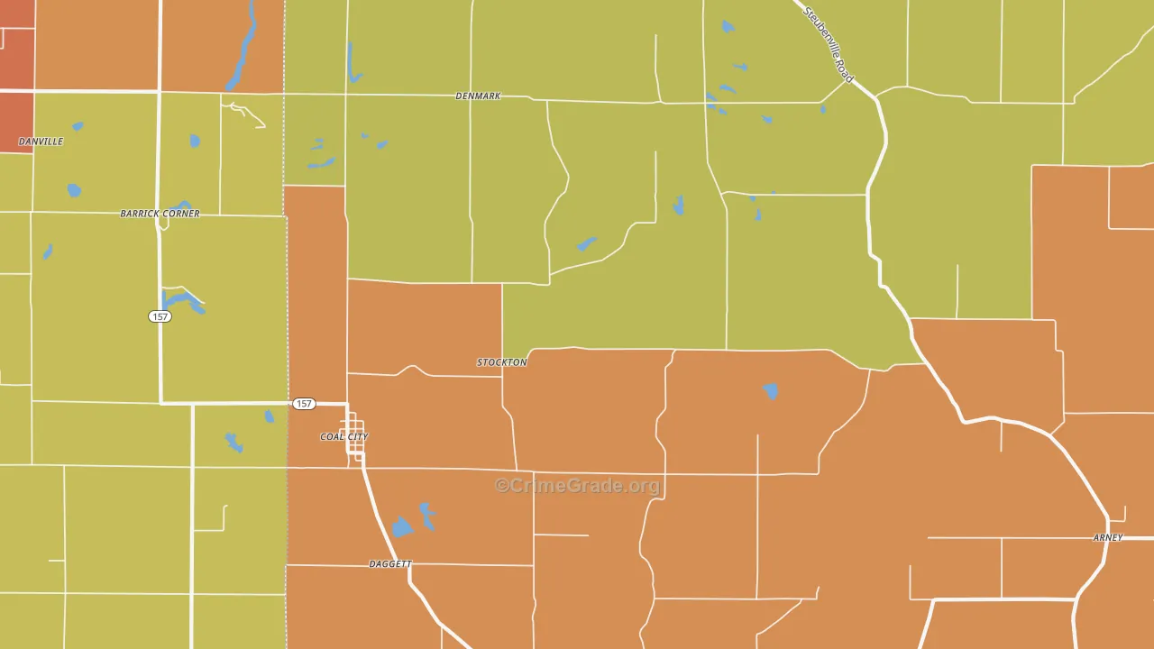 Coal City, IN Map of Vandalism Rates