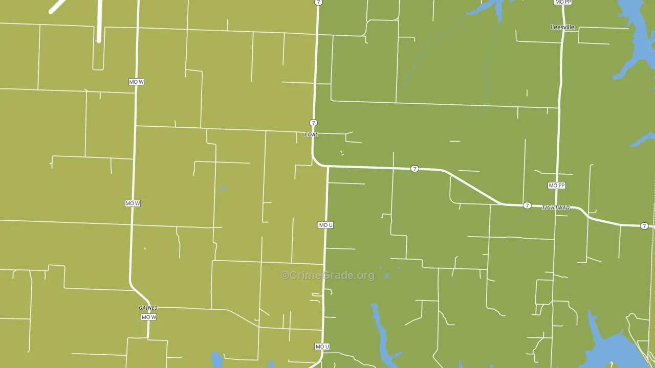 Coal, MO Map of Vandalism Rates
