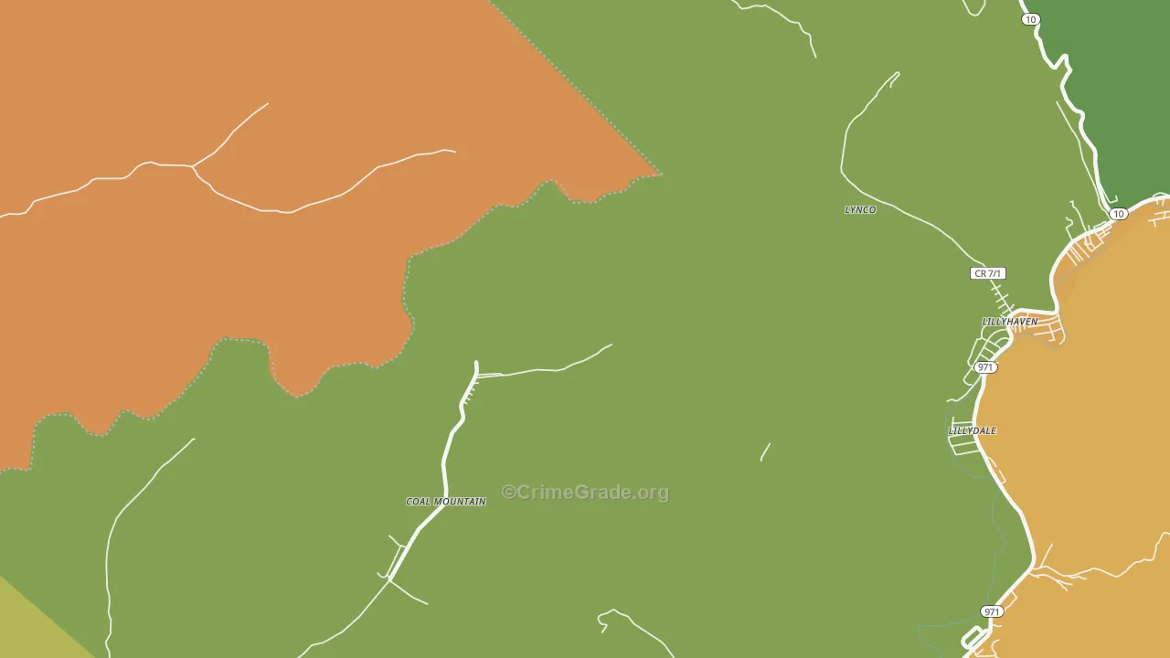 Coal Mountain, WV Map of Vandalism Rates