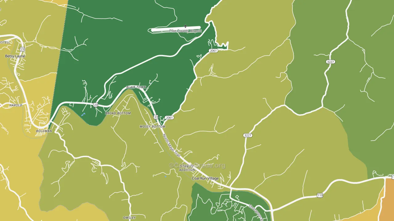 Coal Run Village, KY Map of Vandalism Rates