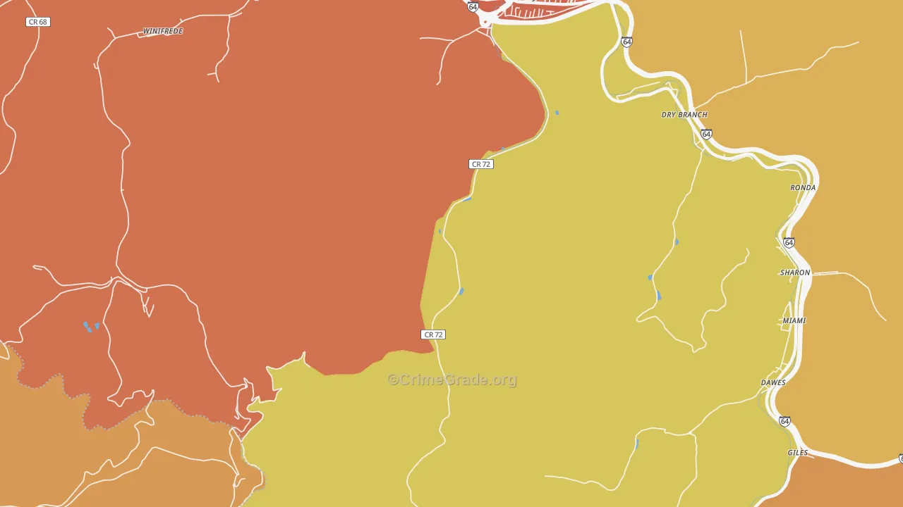 Coalburg, WV Map of Vandalism Rates