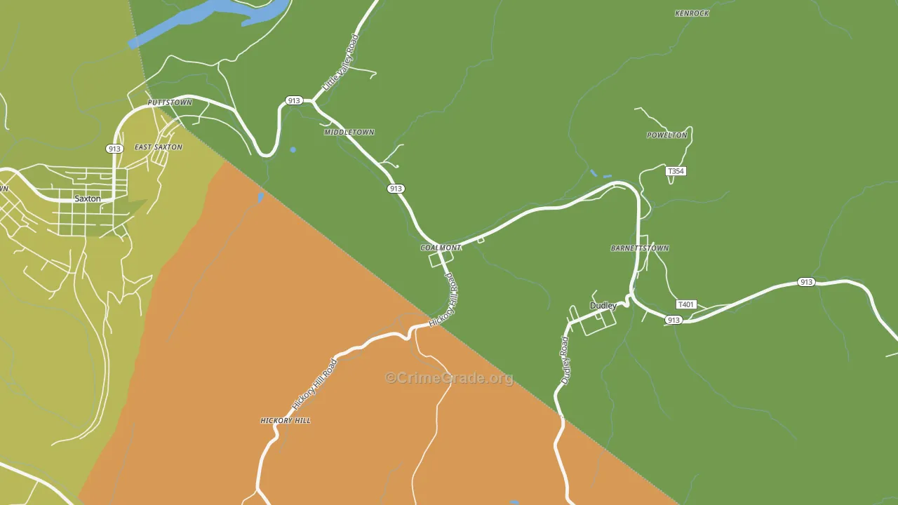 Coalmont, PA Map of Vandalism Rates
