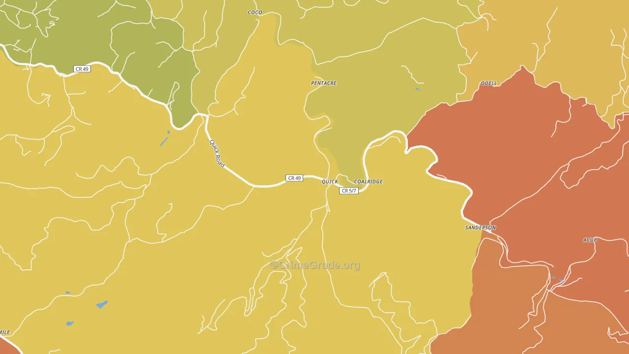 Coalridge, WV Map of Vandalism Rates