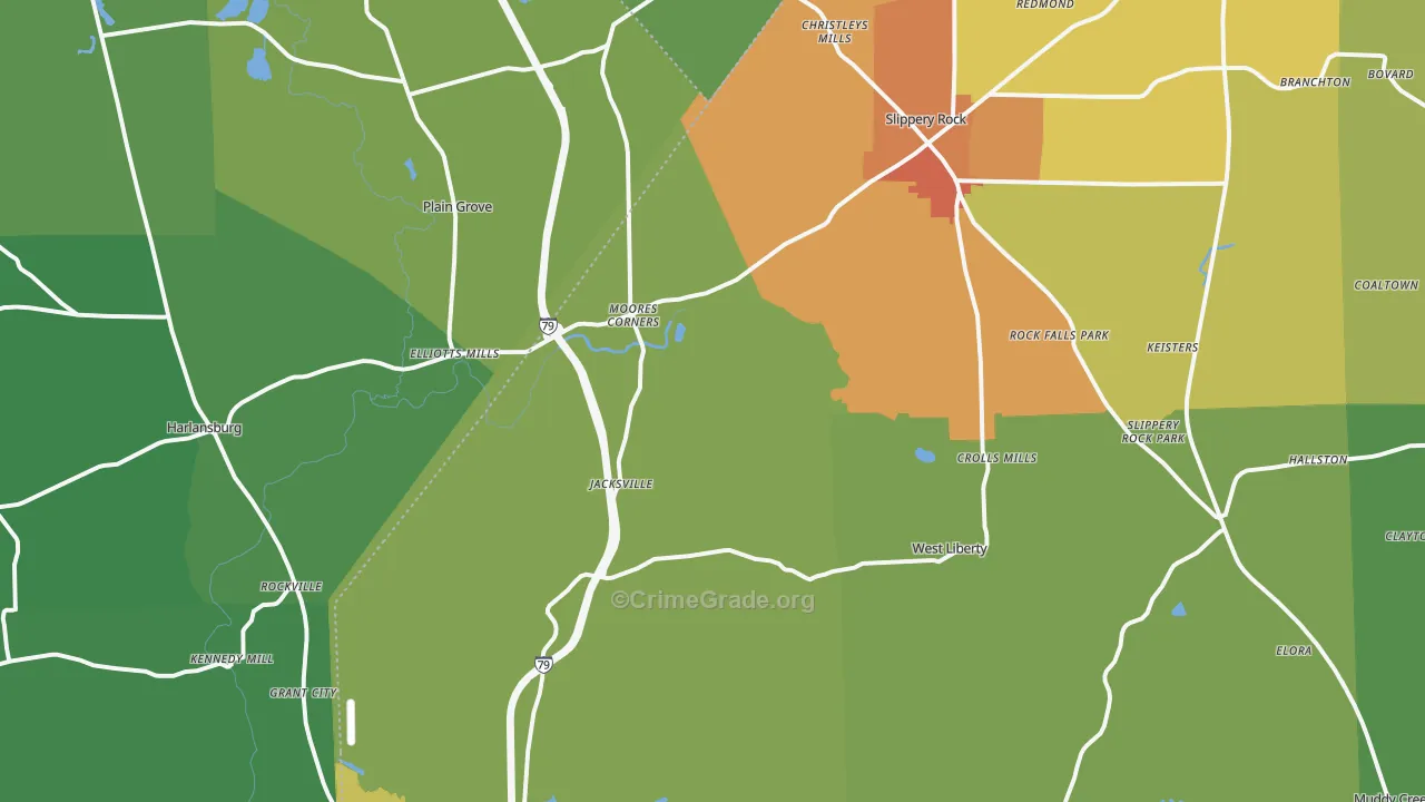Coaltown, PA Map of Vandalism Rates