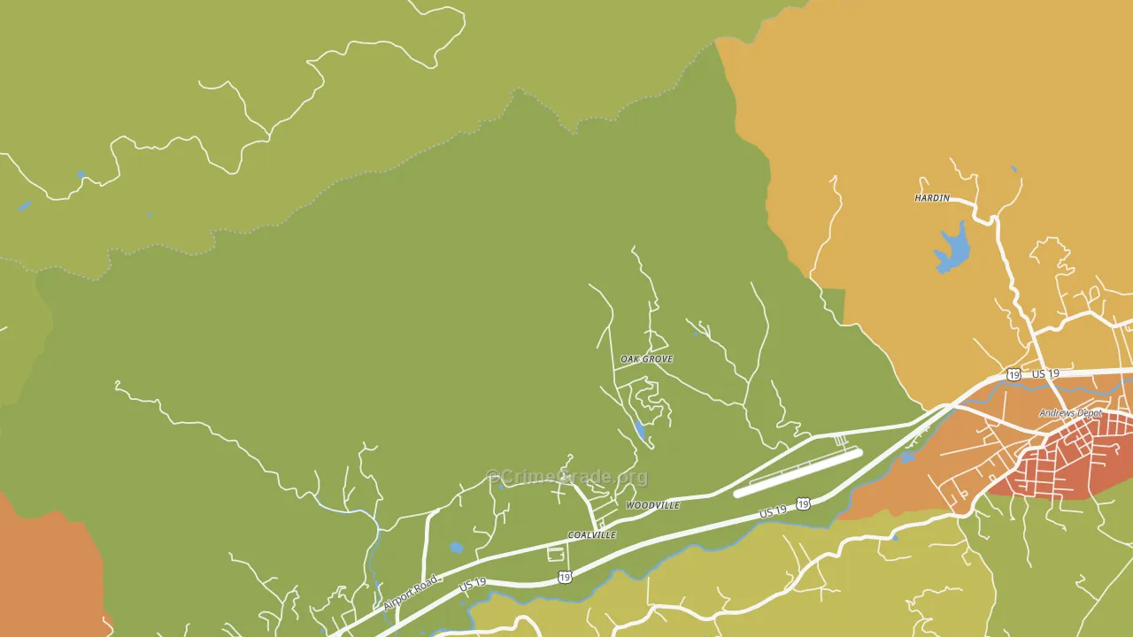 Coalville, NC Map of Vandalism Rates