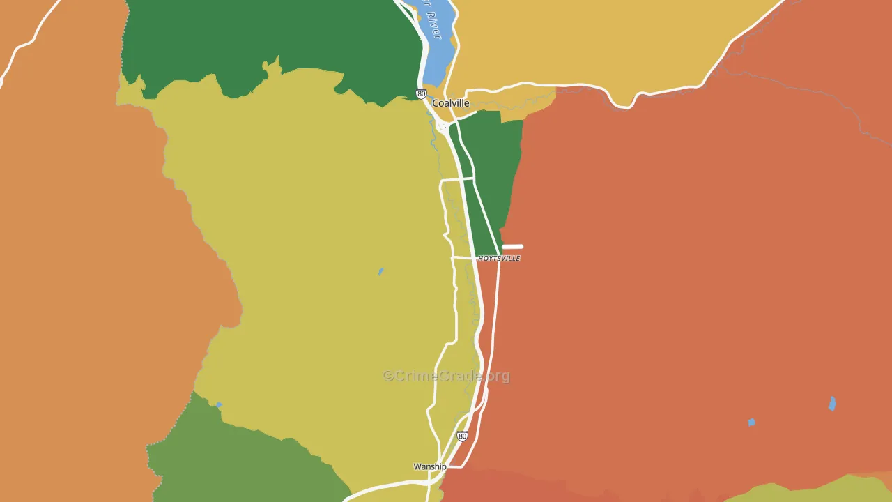 Coalville, UT Map of Vandalism Rates