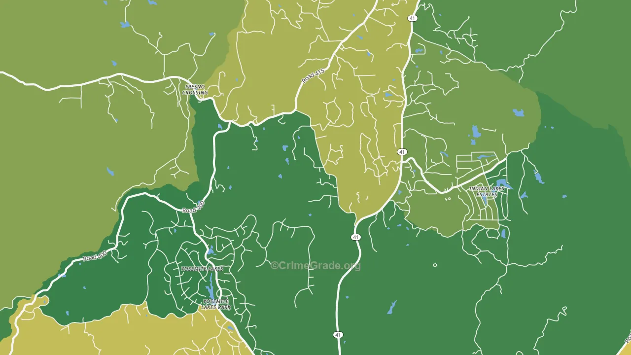 Coarsegold, CA Map of Vandalism Rates