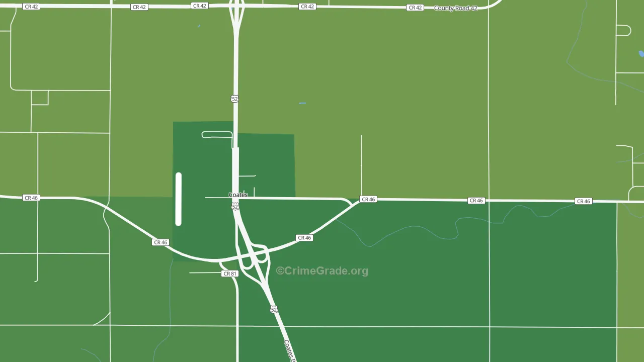 Coates, MN Map of Vandalism Rates