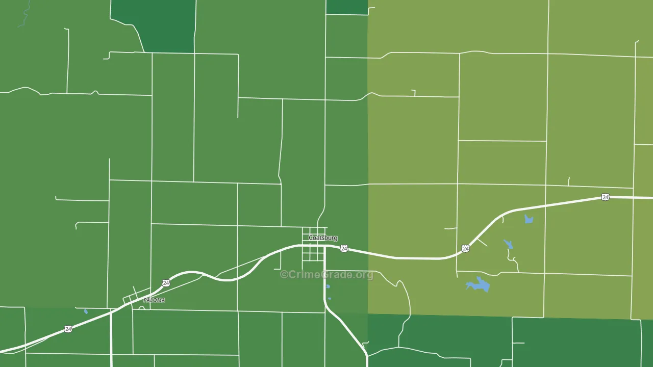 Coatsburg, IL Map of Vandalism Rates