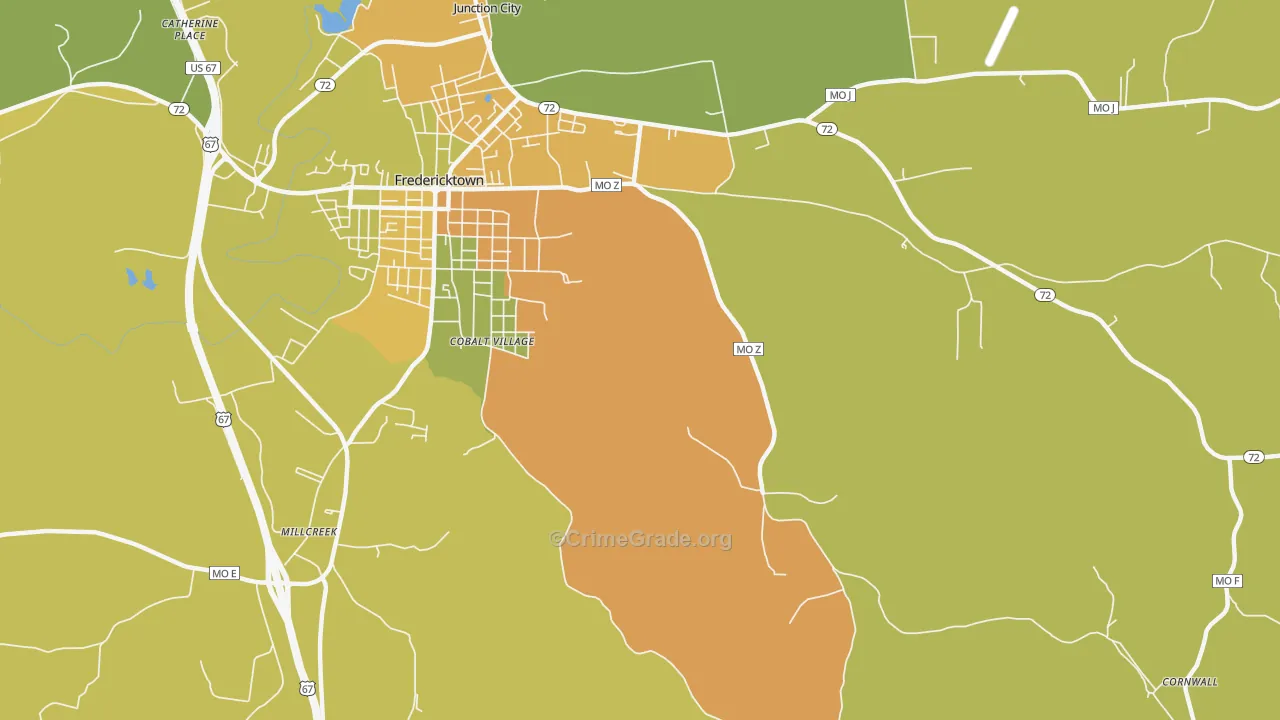 Cobalt, MO Map of Vandalism Rates