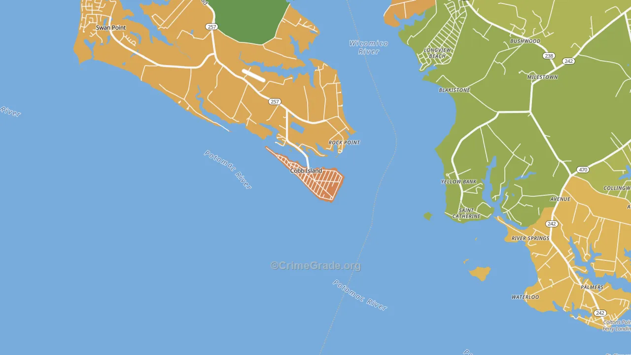 Cobb Island, MD Map of Vandalism Rates