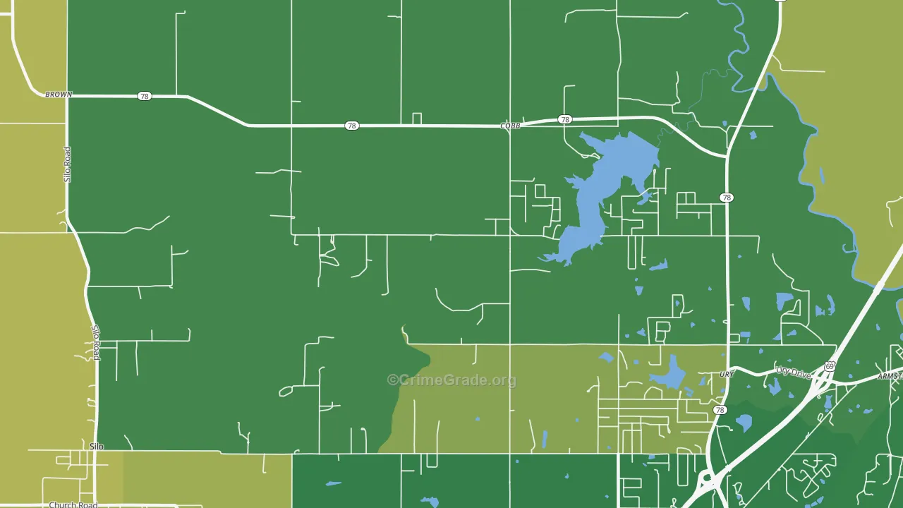Cobb, OK Map of Vandalism Rates