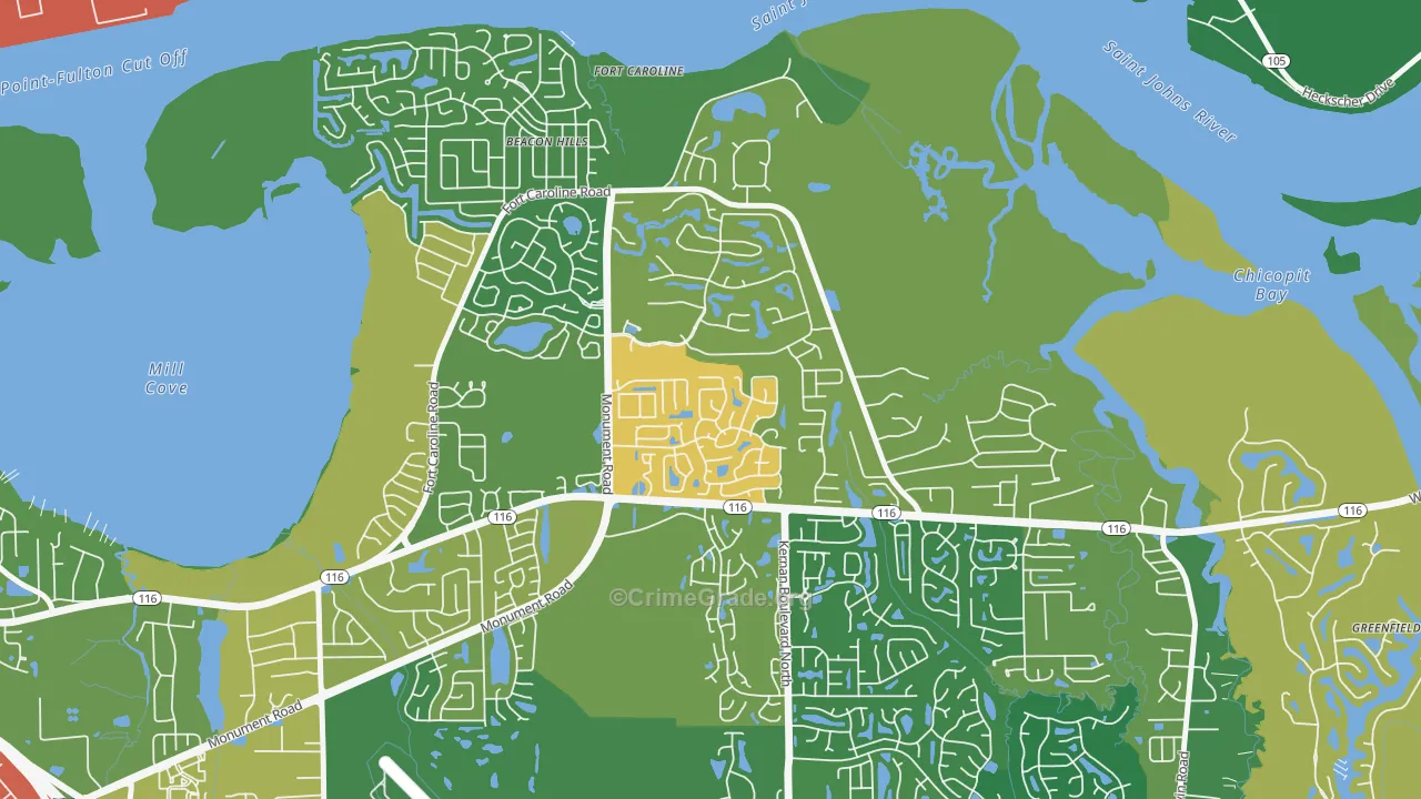 Cobblestone, Jacksonville, FL Map of Vandalism Rates
