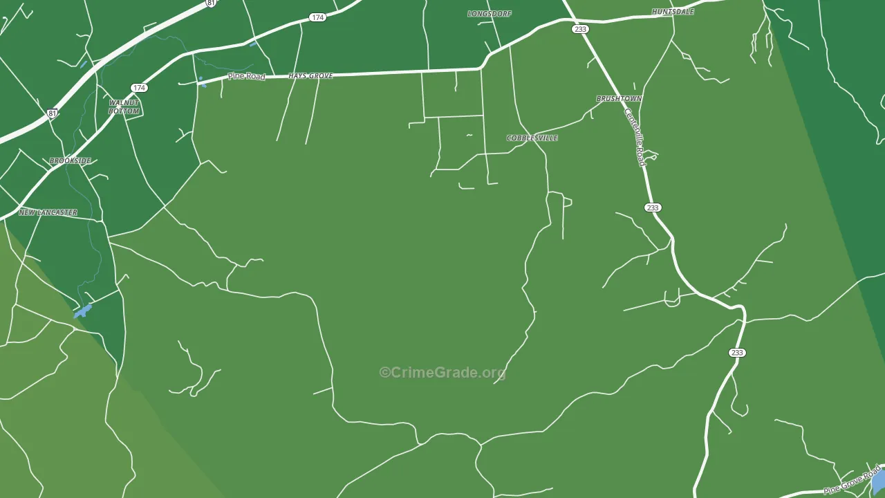 Cobblesville, PA Map of Vandalism Rates