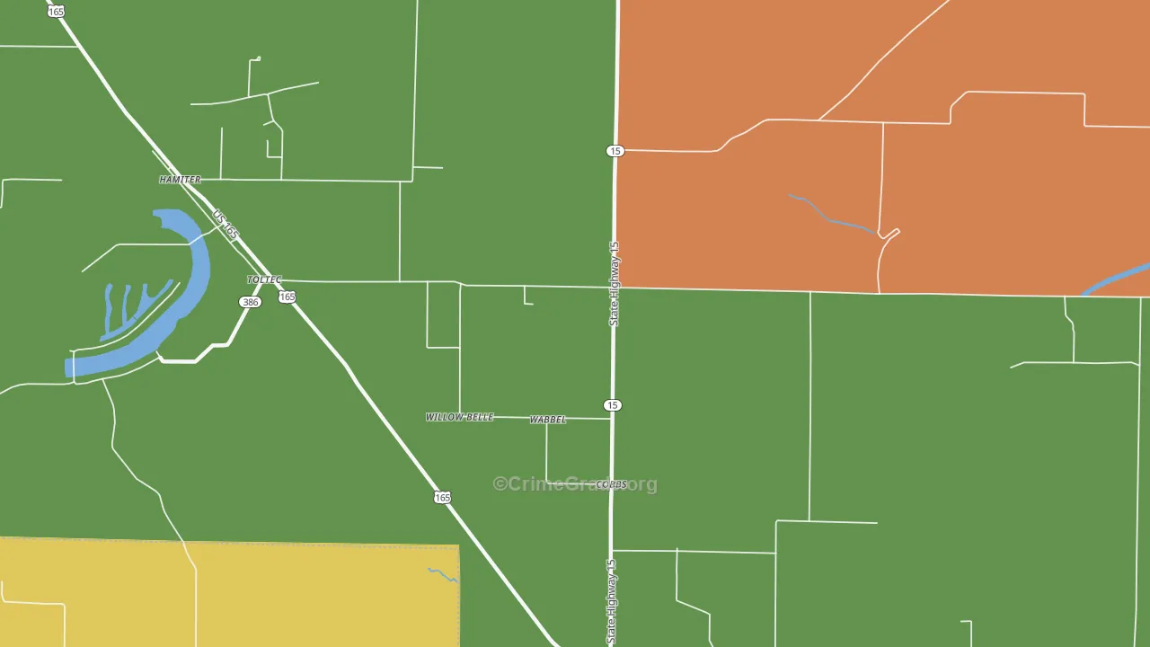 Cobbs, AR Map of Vandalism Rates