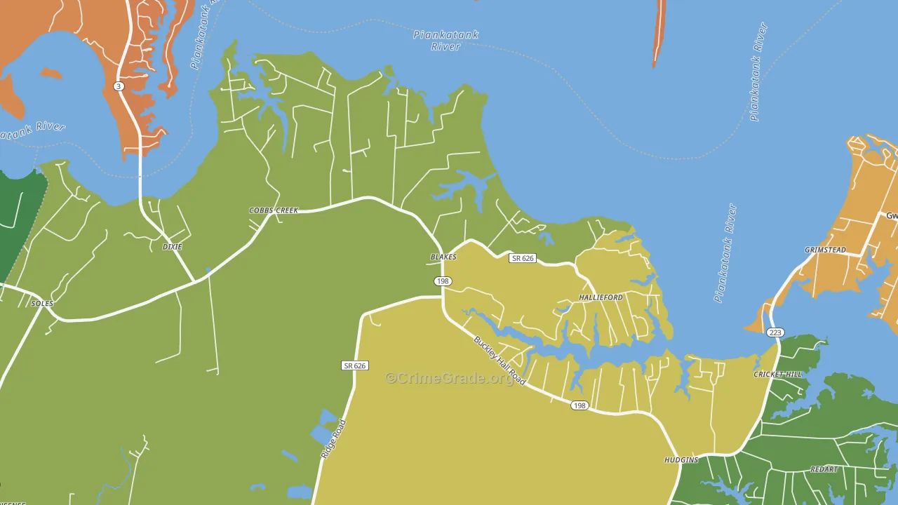 Cobbs Creek, VA Map of Vandalism Rates