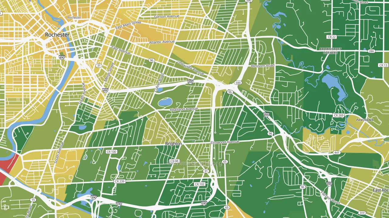 Cobbs Hill, Rochester, NY Map of Vandalism Rates
