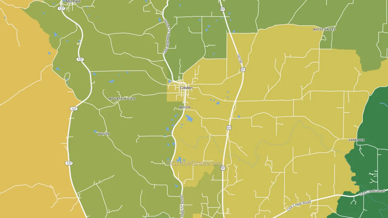 Cobden, IL Map of Vandalism Rates