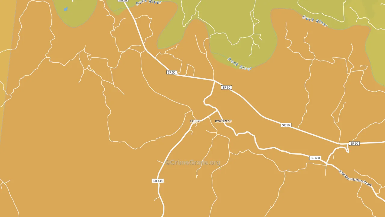 Coble, TN Map of Vandalism Rates