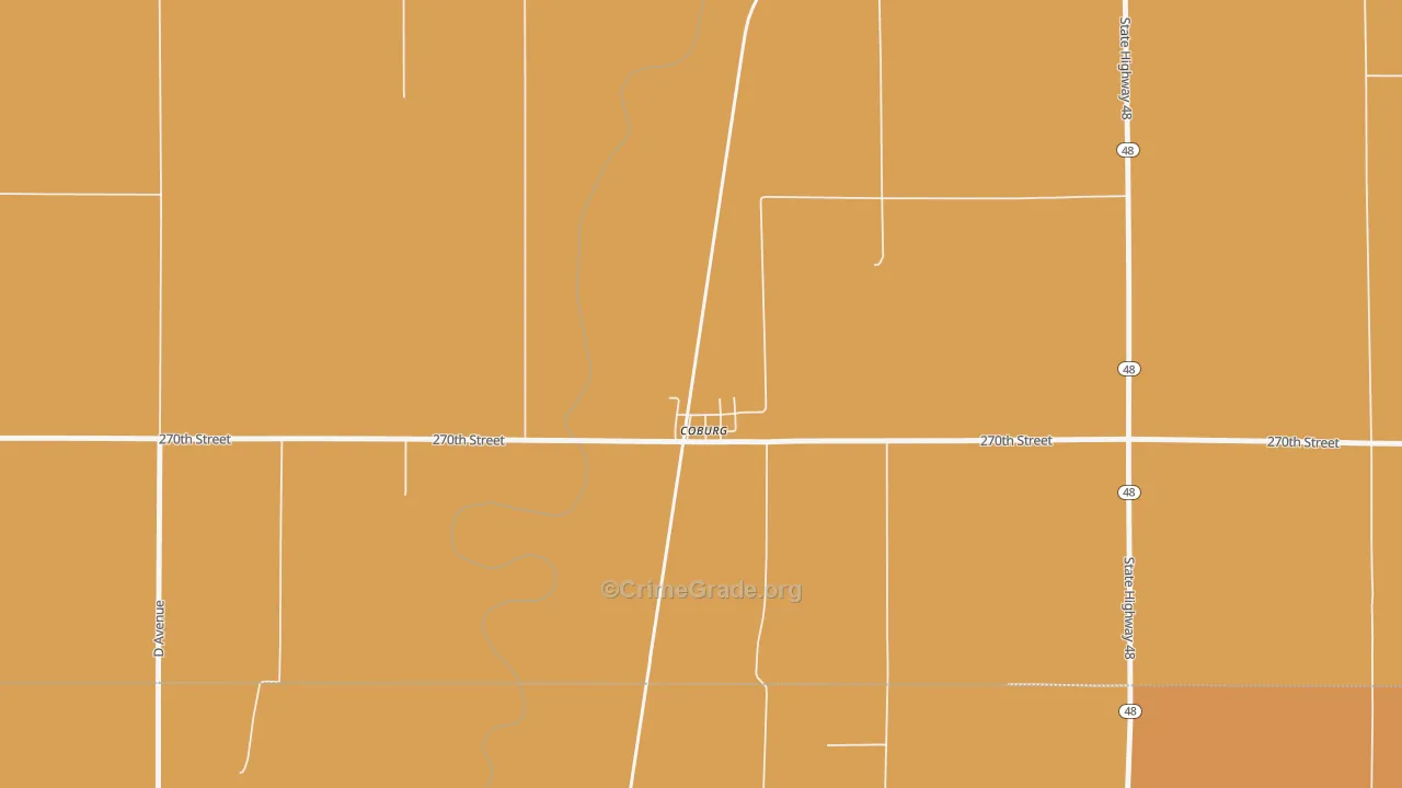 Coburg, IA Map of Vandalism Rates