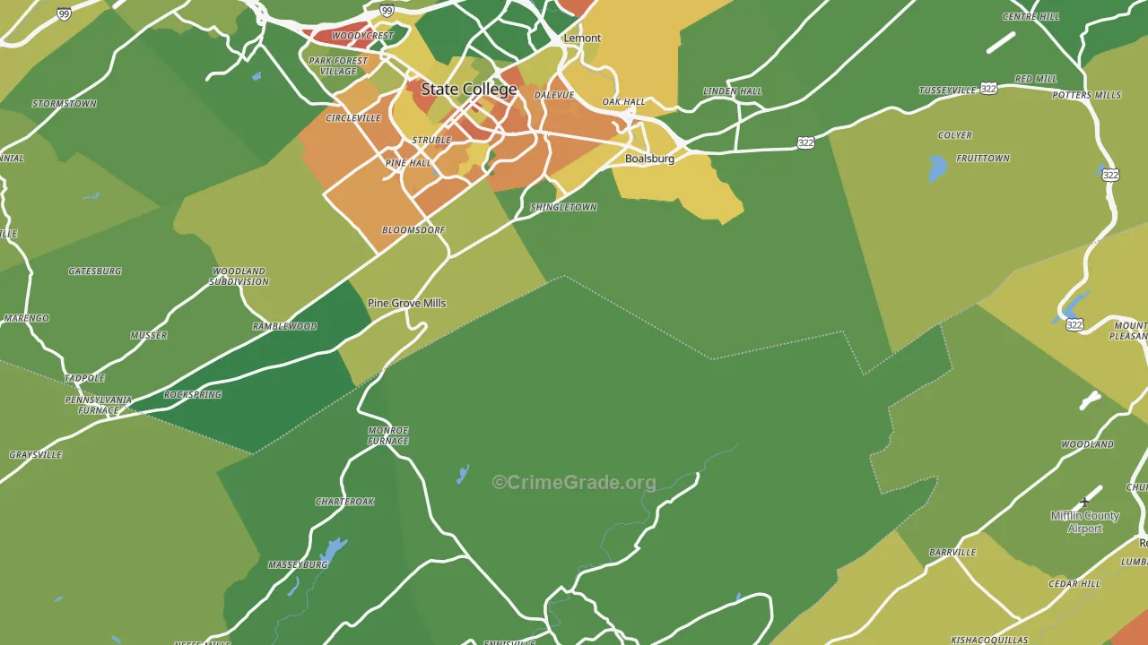 Coburn, PA Map of Vandalism Rates