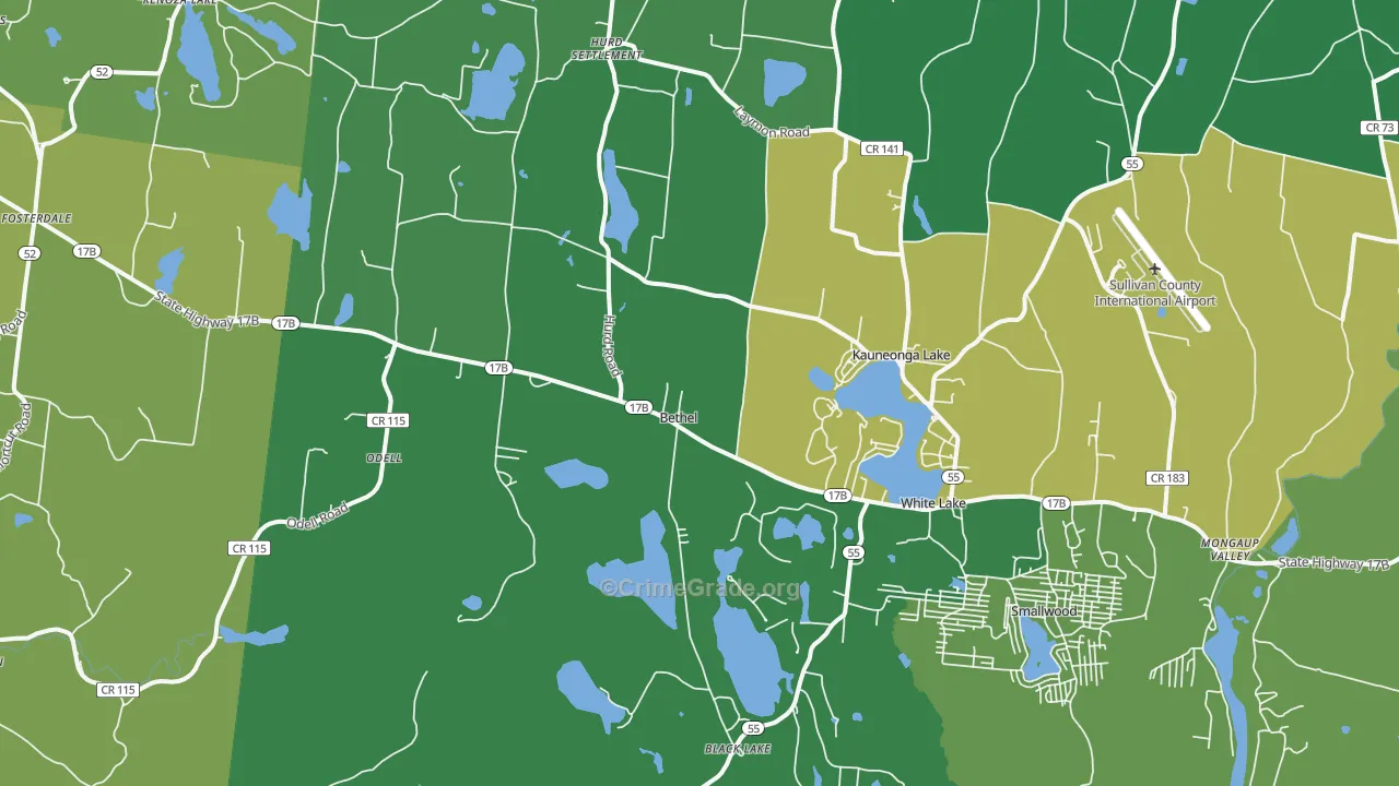 Cochecton Center, NY Map of Vandalism Rates
