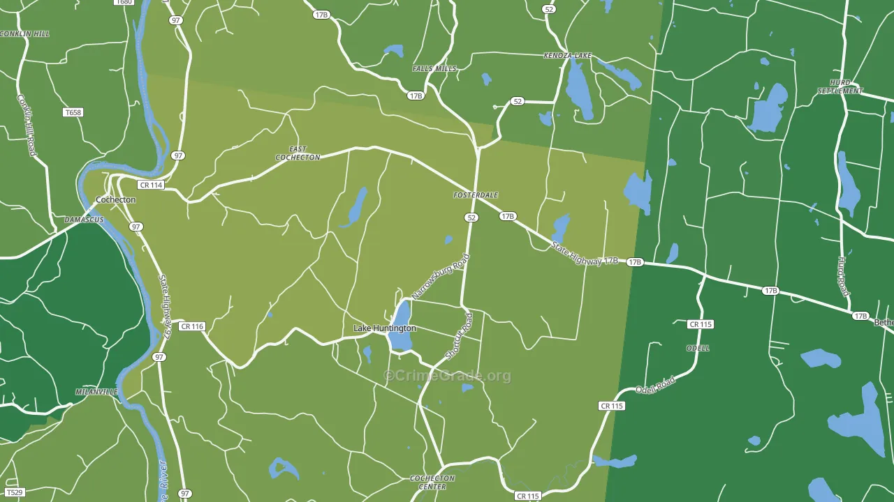 Cochecton, NY Map of Vandalism Rates